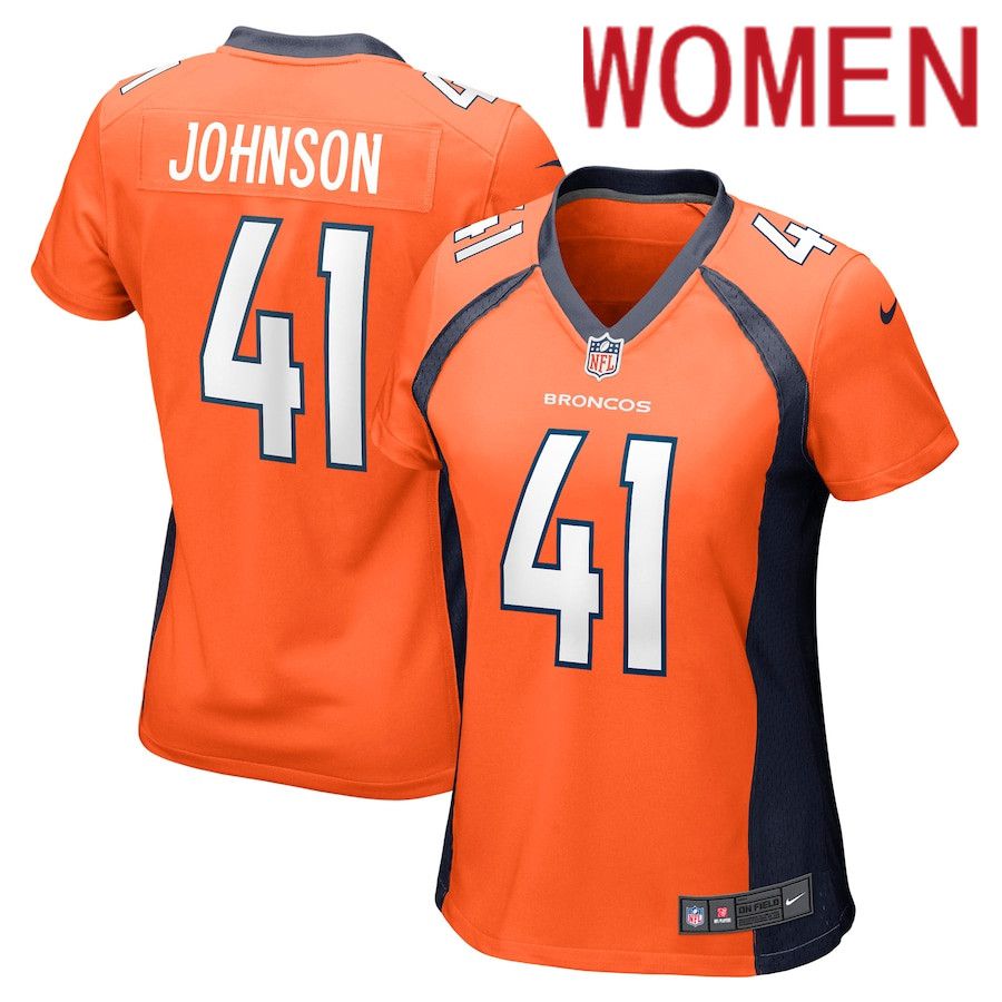Women Denver Broncos #41 Jamar Johnson Nike Orange Nike Game NFL Jersey